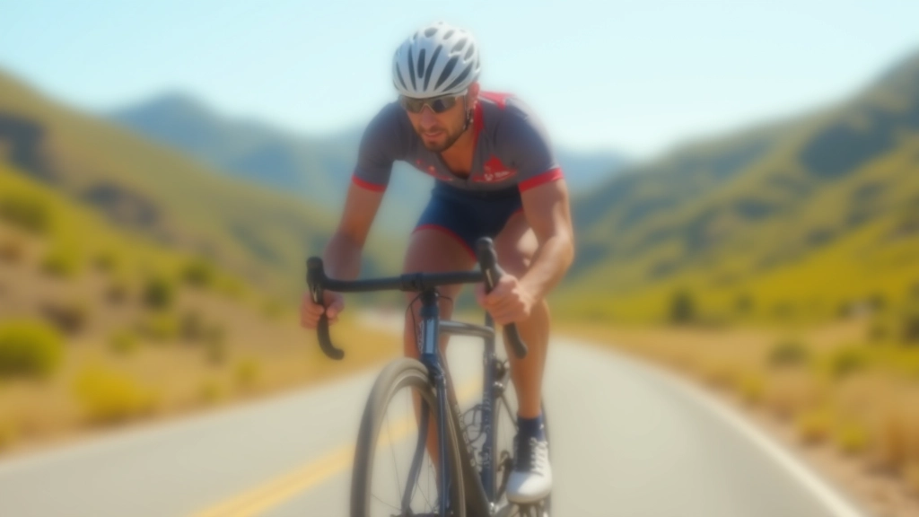 A cyclist riding alone on a scenic road with rolling hills in the distance, preparing for their first group ride