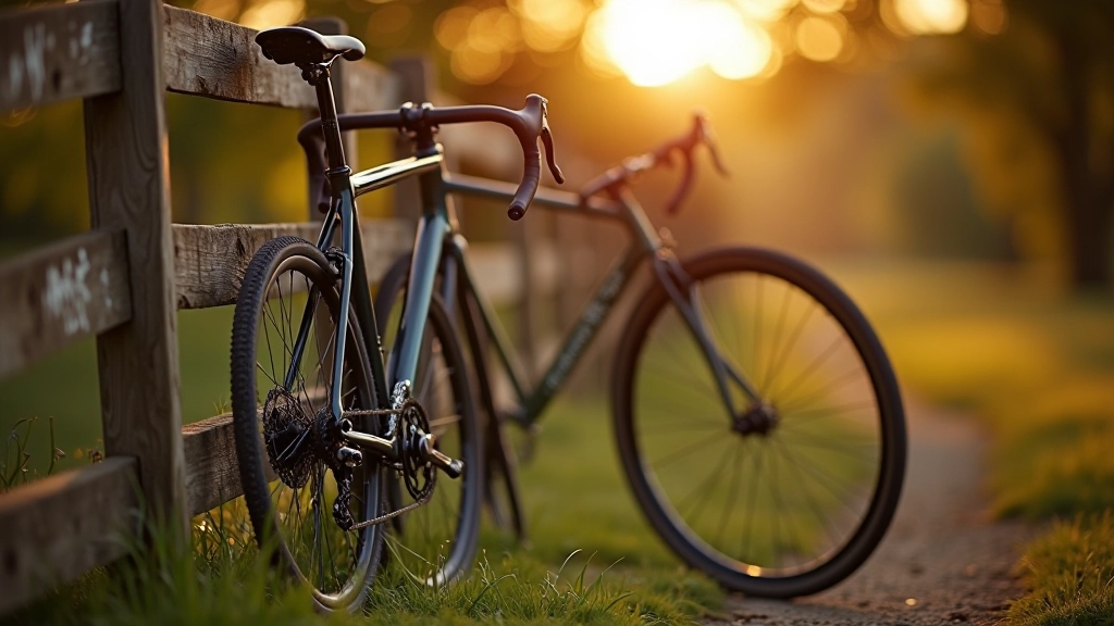 Close-up detail of gravel bike frame showing tire clearance and frame geometry with natural outdoor background