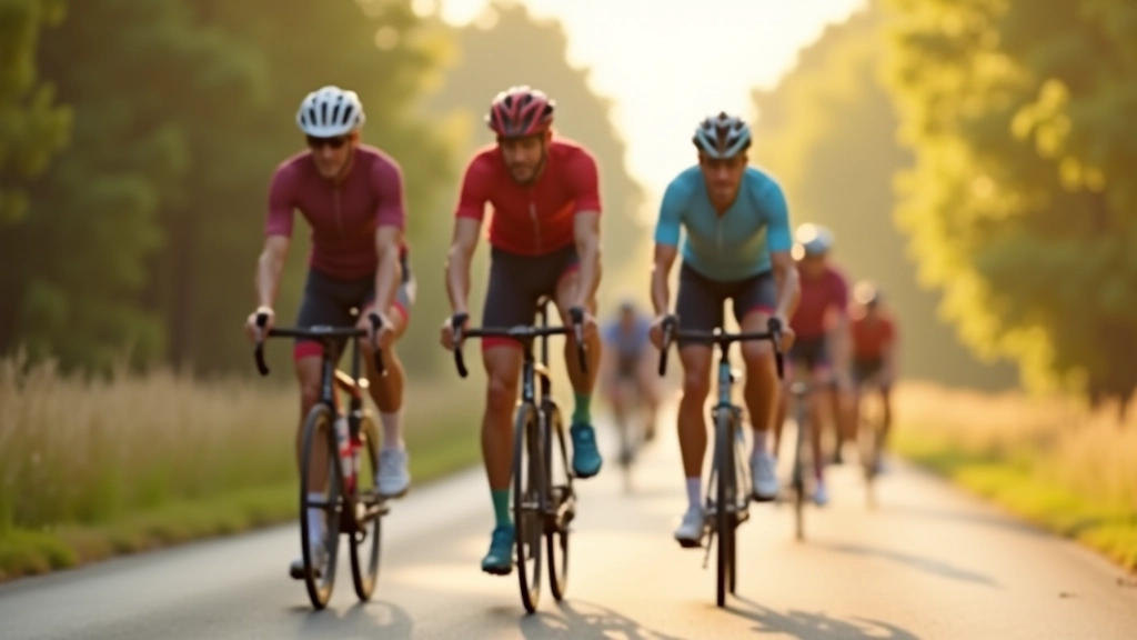 Cyclists riding closely together in a formation, demonstrating proper group riding techniques and communication