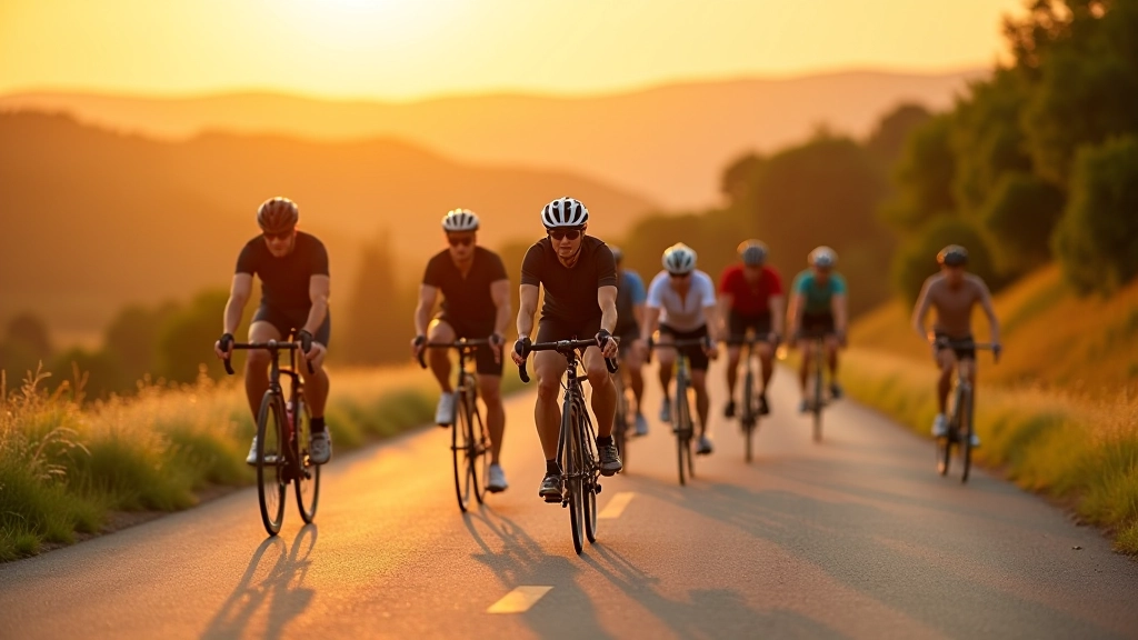 Weekend scenic route riders on rolling hills